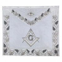 Master Mason Grand White Hand Embroidery Apron with Square Compass G