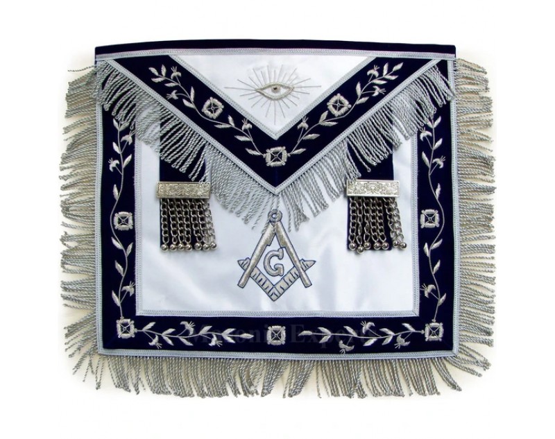 Masonic Master Mason Bullion Hand Embroidery Apron Metal Tassels
