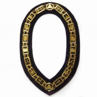 Royal Arch - Masonic Chain Collar - Gold/Silver On Purple + Free Case