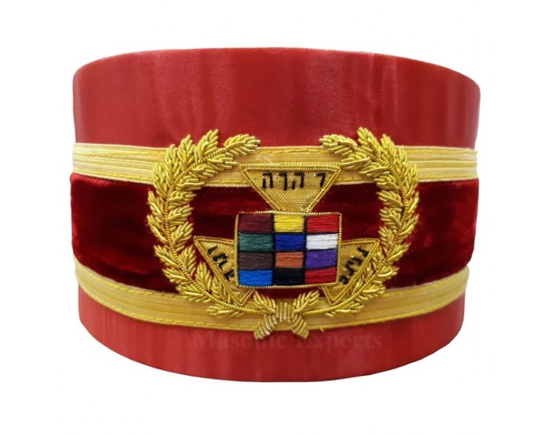 Royal Arch Grand Past High Priest PHP Bullion Hand Embroidered Red Cap