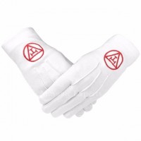 Masonic Royal Arch 100% Cotton Gloves with Machine Embroidery