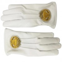Soft Leather Masonic Gloves Grand Master Bullion Embroidery