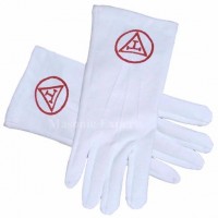 ROYAL ARCH - YORK RITE TRIPLE TAU RED Masonic Gloves