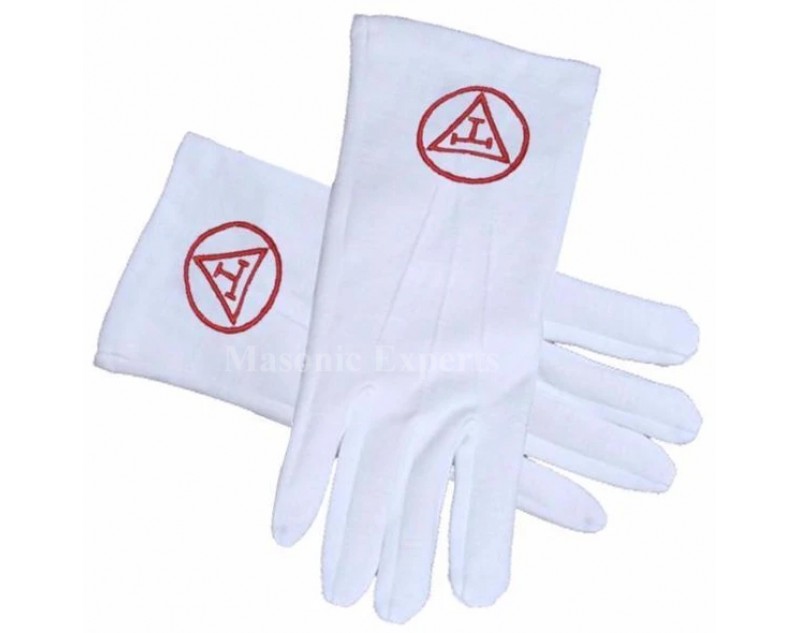 ROYAL ARCH - YORK RITE TRIPLE TAU RED Masonic Gloves