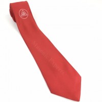 Red Silk Tie with embroidery Logo RA Regalia