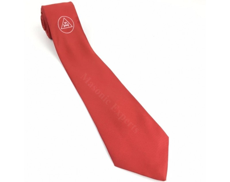 Red Silk Tie with embroidery Logo RA Regalia