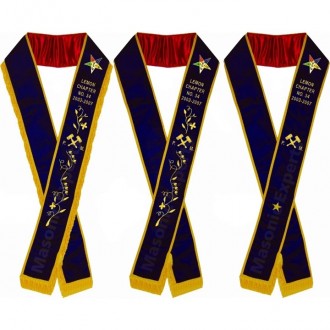 Past Matron - Hand Embroidered OES Purple Velvet Sashes