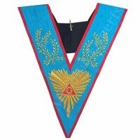 Masonic Officer's collar Memphis Misraim Worshipful Past Master Hand Embroidered