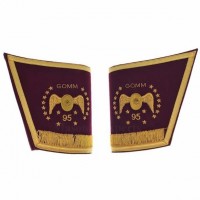Masonic Scottish Rite 95th Degree Gauntlets Cuffs - Embroidered With Fringe