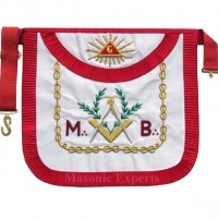 Masonic Scottish Rite AASR "M+B" Round Hand Embroidery Apron